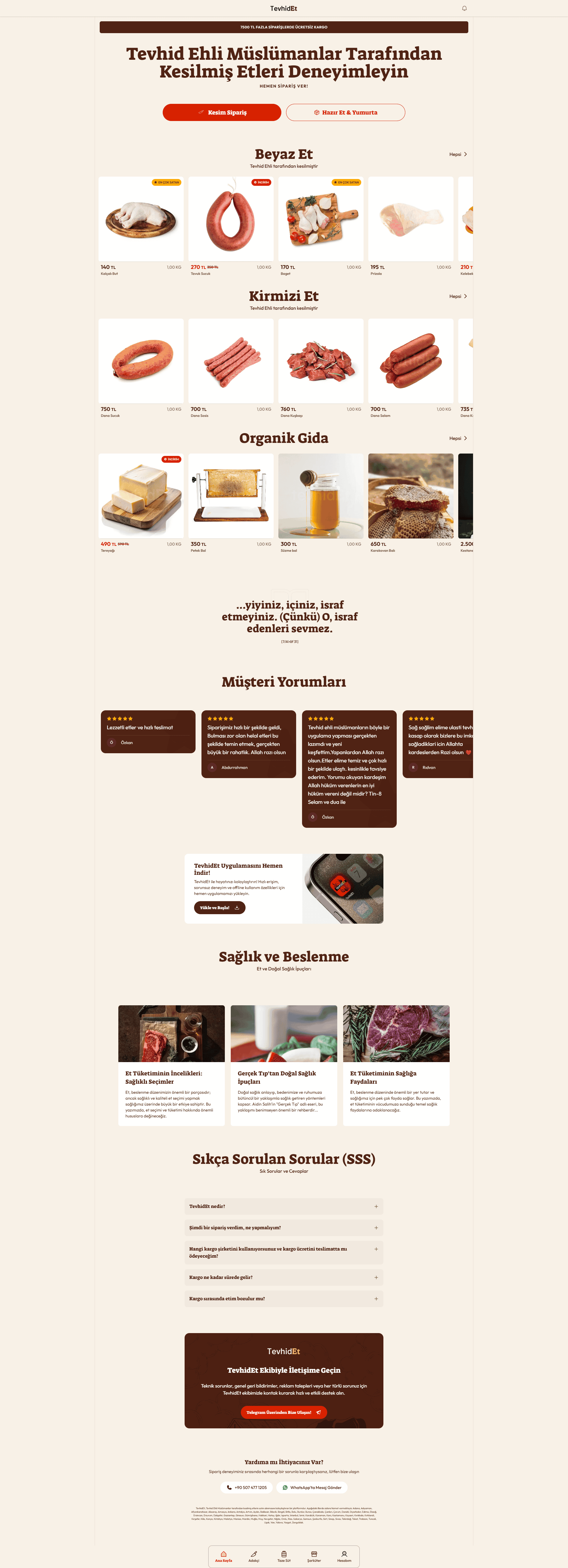 Tevhidet Premium Halal Meat Website by Shetewy-Tech